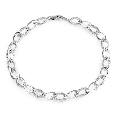 I2 (J) Diamond Silver Bracelet