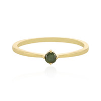 9K Green Diamond Gold Ring