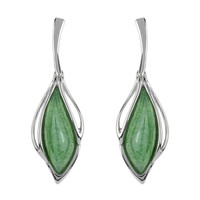 Green Quartz Silver Earrings