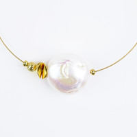 Freshwater pearl Stainless Steel Necklace