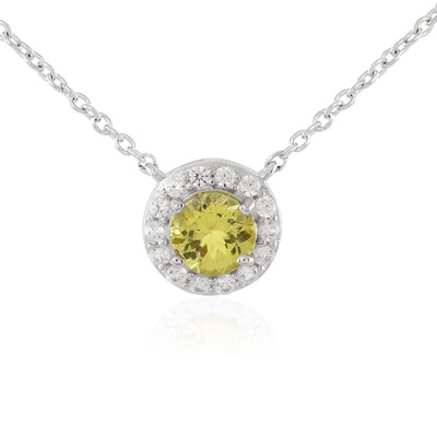 Golden Apatite Silver Necklace