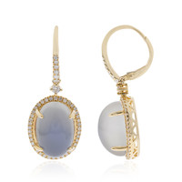14K Blue Moonstone Gold Earrings (CIRARI)