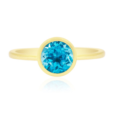 9K Swiss Blue Topaz Gold Ring