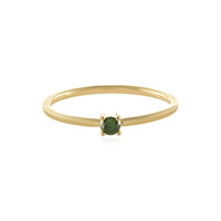 18K I2 Green Diamond Gold Ring