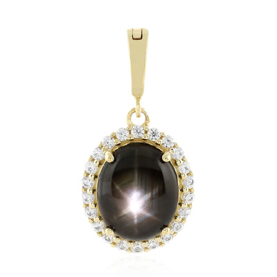 9K Black Star Sapphire Gold Pendant