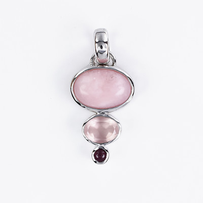 Pink Andenian Opal Silver Pendant