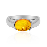 Amber Silver Ring