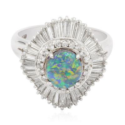 Australian Opal Platinium Ring