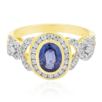 9K Ceylon Blue Sapphire Gold Ring (Annette)