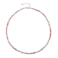 Strawberry Quartz Silver Necklace