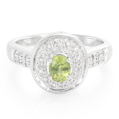 Green Sapphire Silver Ring