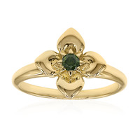 9K VS1 Green Diamond Gold Ring