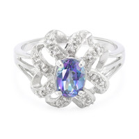 Mystic Blue Topaz Silver Ring