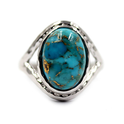 Blue Copper Turquoise Silver Ring (Faszination Türkis)