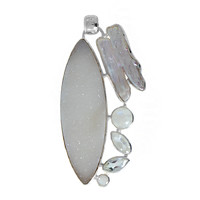 Druzy Agate Silver Pendant