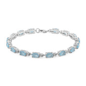 Blue Pastel Quartz Silver Bracelet
