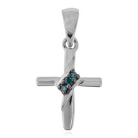 SI1 Blue Diamond Silver Pendant