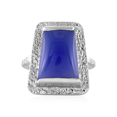 Blue Chalcedony Silver Ring (MONOSONO COLLECTION)