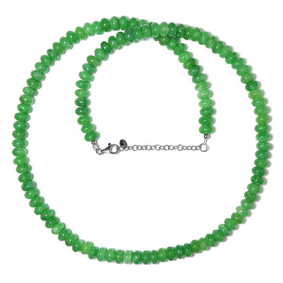 Moss Green Quartz Silver Necklace