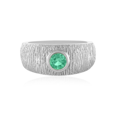 Russian Emerald Silver Ring (MONOSONO COLLECTION)