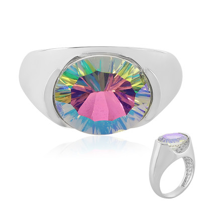 Rainbow Topaz Silver Ring