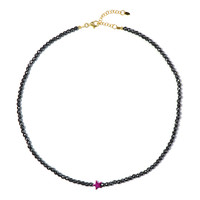 Purple Hematite Silver Necklace