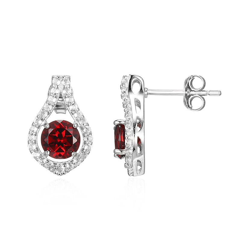 Red Garnet Stud Earrings 14K Crown Design January Birthday – Rare Earth  Jewelry