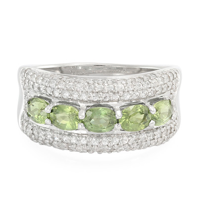 AAA Green Sapphire Silver Ring