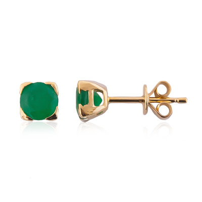 14K Zambian Emerald Gold Earrings (CIRARI)