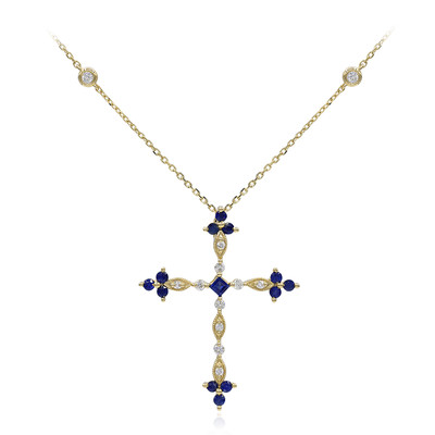 14K Ceylon Sapphire Gold Necklace (CIRARI)