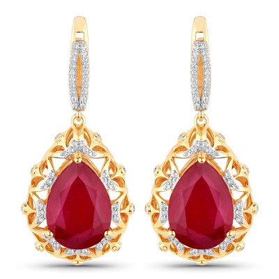 9K Madagascar Ruby Gold Earrings (SUHANA)