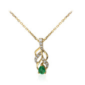 14K AAA Zambian Emerald Gold Necklace (Smithsonian)