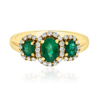 18K AAA Zambian Emerald Gold Ring
