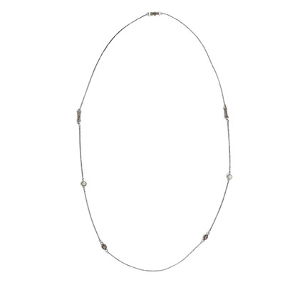 White Opal Silver Necklace