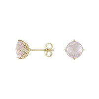 9K Rose Quartz Gold Earrings