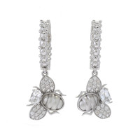 White Topaz Silver Earrings (Dallas Prince Designs)