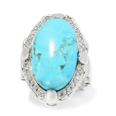Kingman Blue Mojave Turquoise Silver Ring (Dallas Prince Designs)