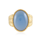 Blue Chalcedony Brass Ring (Juwelo Style)