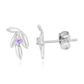 Unheated Ceylon Purple Sapphire Silver Earrings