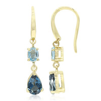 9K London Blue Topaz Gold Earrings