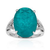 Blue Green Quartz Silver Ring