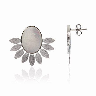 Mother of Pearl Silver Earrings (Joias do Paraíso)