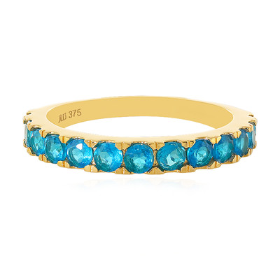 9K Neon Blue Apatite Gold Ring