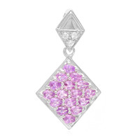 Unheated Ceylon Purple Sapphire Silver Pendant