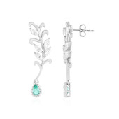 Colombian Emerald Silver Earrings