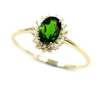 9K Russian Diopside Gold Ring