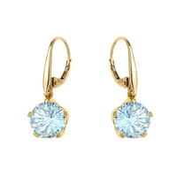 9K Sky Blue Topaz Gold Earrings