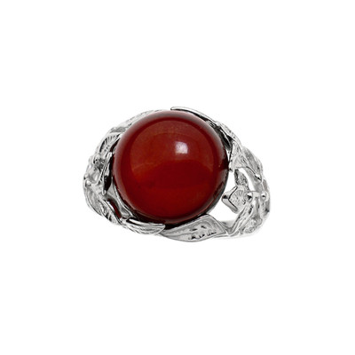 Colombian red Amber Silver Ring (dagen)