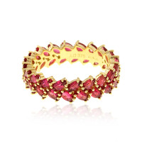 9K Red Burmese Spinel Gold Ring (de Melo)