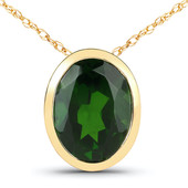 14K Russian Diopside Gold Necklace